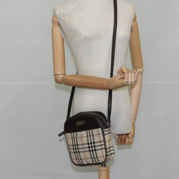 BURBERRY Nova Check Shoulder Bag Canvas Beige Auth - Picture 4 of 16